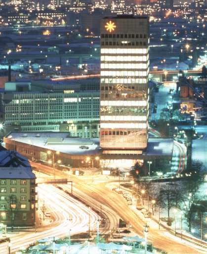 Mannheim von oben in der Nacht